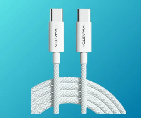 Cabo USB-C 60w Para Celular Trançado 1m - Branco