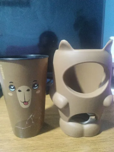 Kit Copos e porta copos giratórios - Ursinho e Cacto três carinhas
