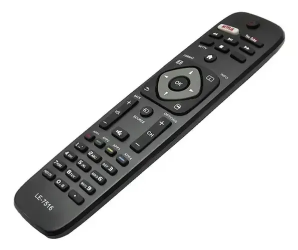 Controle Remoto Tv Philips Smarttv Netflix Youtube Le-7516