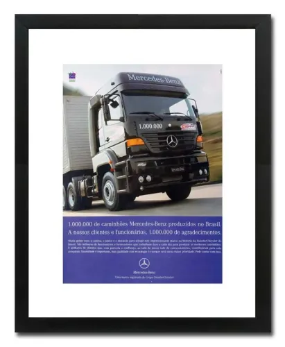 Caminhão Mercedes Axor ou 1944 S - Quadro / pôster decorativo com propaganda de revista