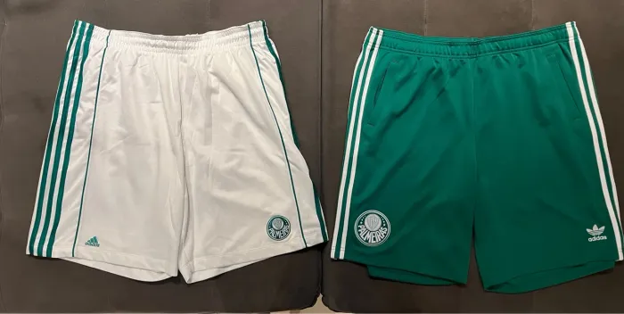 Shorts de Futebol Palmeiras Adidas - Branco e Verde