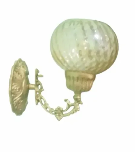 arandela com tulipa bola ambar em bronze