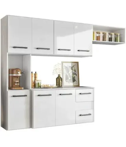 Armário de Cozinha Simples de parede branco