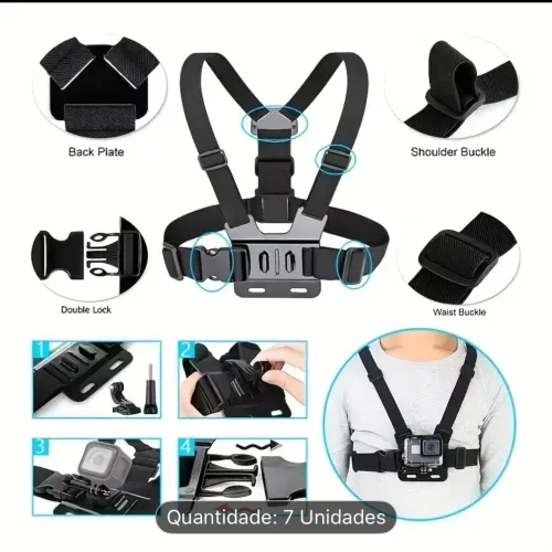 Kit de acessórios para câmera esportiva 7 peças