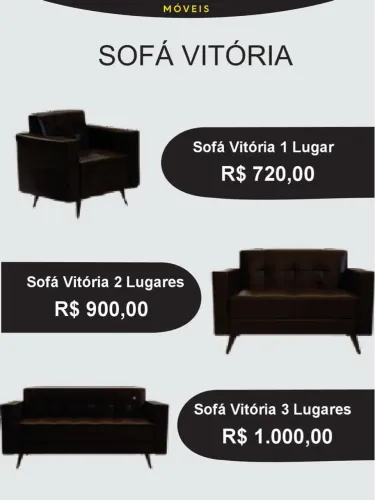 Sofá Vitória 1, 2 e 3 Lugares - Conforto e Elegância