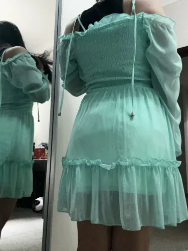 Vestido de festa ciano