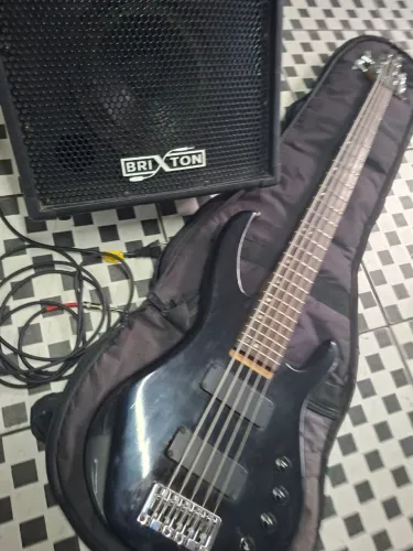 Urgente Kit baixo contrabaixo5cordas+caixa+cabo+capa