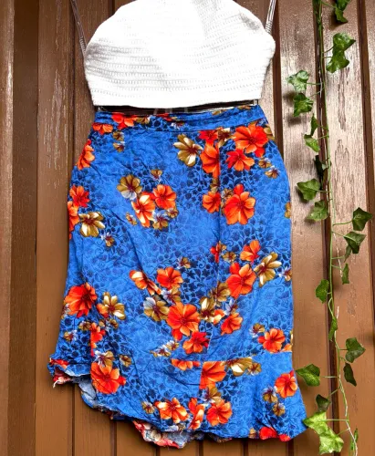 Saia Envelope Azul Florido 