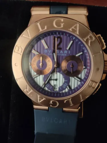 Relógio BULGARI DIAGONO CRONOGRAFO, quartz com pulseira Azul