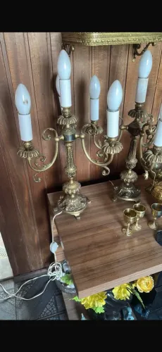 Par de Candelabros de Bronze Elétricos