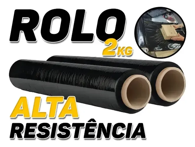 1. Filme Stretch Preto Alta Resistência - 2 Bobinas ?