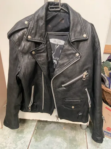 Jaqueta de couro biker tamanho p top