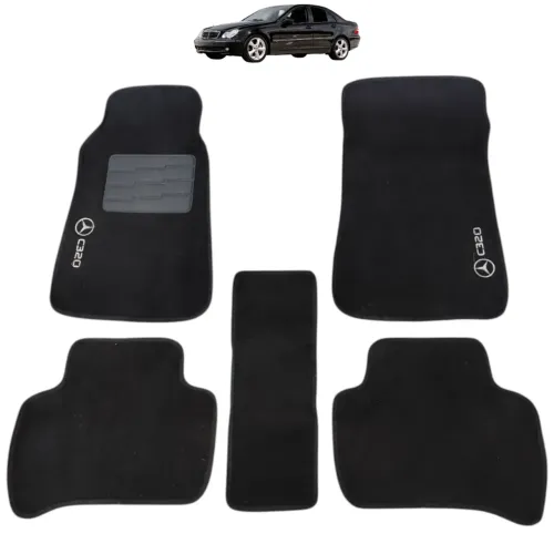 Jogo Tapete Carpete Mercedes C230 2003 2004 2005 2006 2007 Preto