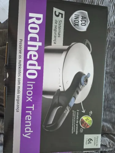 Panela de pressão inox 6L Rochedo, NOVA NA CAIXA