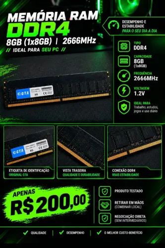 MEMÓRIA RAM DDR4 8GB