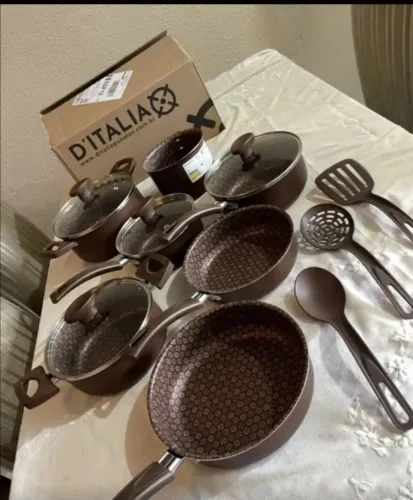 Kit panelas antiaderente com 10 peças