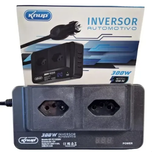 Inversor De Tensão 12v Para 110v 300w Usb Automotivo Veiculo