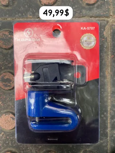 Fone, carregador portátil, cadeado para disco de moto 