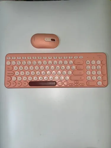 Kit Teclado Mouse Sem Fio ERGO Rosa | ABNT2 | Wireless | Conforto | Envio rápido