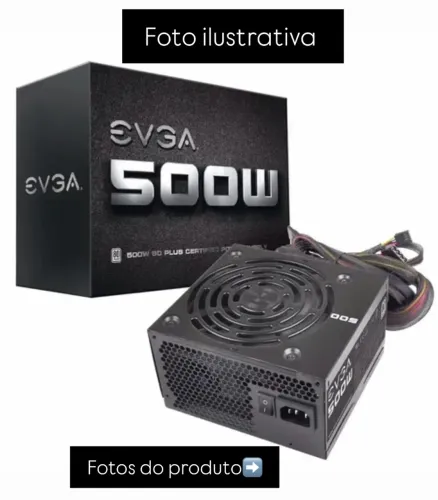 Fonte EVGA 500W 80 Plus White - 100-W1-0500-KR
