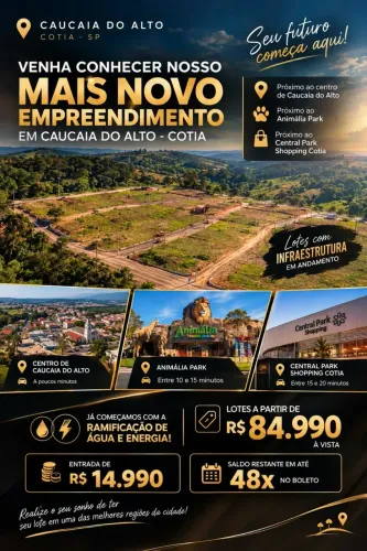Lote de 500m² em Caucaia do Alto, Cotia - Sua chance na natureza