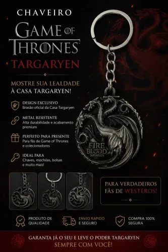 Chaveiro Game of Thrones Casa Targaryen