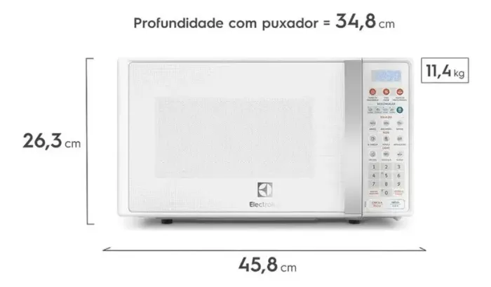 Micro-ondas MTO30 20L Com Função Tira Odor e Descongelar Cor Branco Electrolux clip-icon M