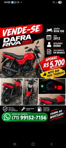 OPORTUNIDADE DAFRA RIVA 2012 MOTO BOA PARA TRABALHAR OPORTUNIDADE!