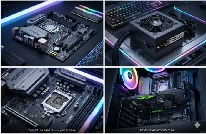 Kit i5 9400f + Msi B360m mortar + 8gb Kingston + Corsair Cx650 + Gtx1050ti