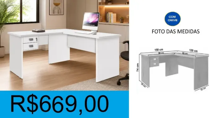 ESCRIVANINHA COM CHAVE PRONTA ENTREGA COM MONTAGEM GRATUITA