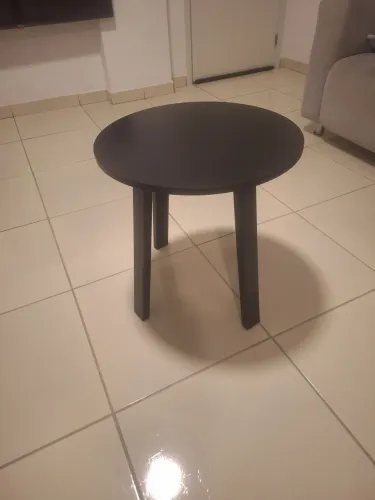Mesa de Apoio Preta Circular