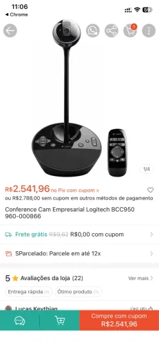 Web cam logitech profissional com autofalante