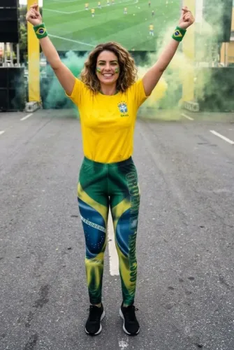 Calça feminina estampa Brasil