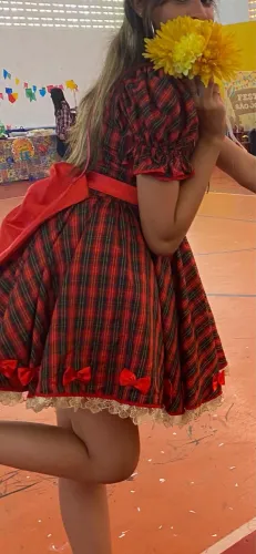 Vestido temático São João infanto-juvenil