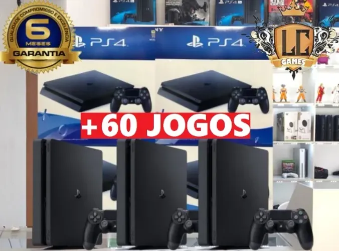 PS4 SLIM 5OOGB + 6O JOGOS + O6 MESES GARANTIA I LOJA FISICA BH