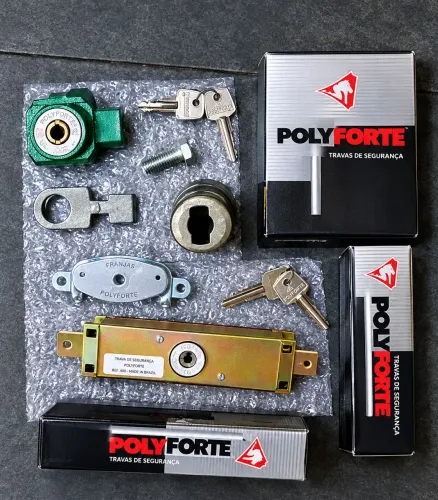 Trava de Segurança Polyforte - Kit Completo com Chaves e Acessórios