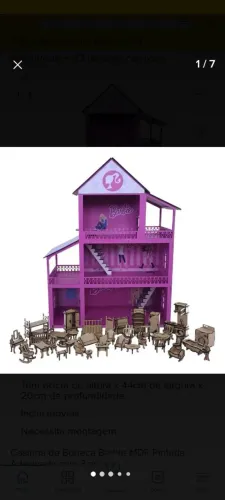Casa de boneca Barbie em MDF 