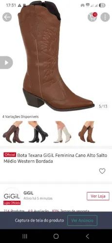 BOTA TEXANO ( NOVA)
