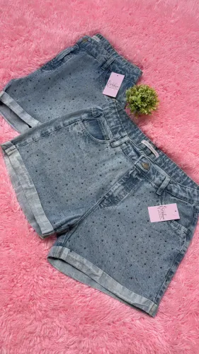 Short Jeans Brilho Plus Size