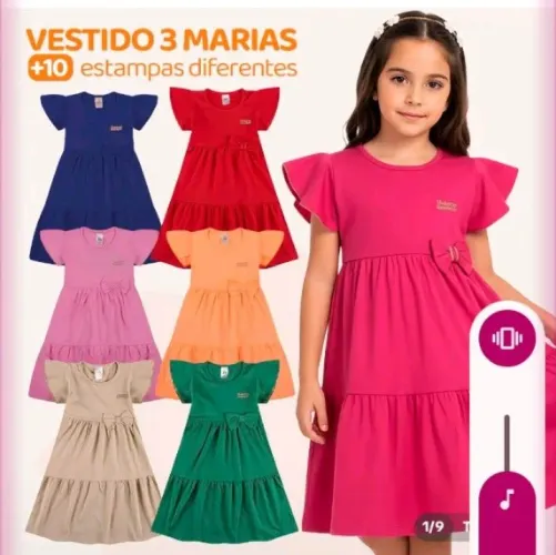 Lote com 3 vestido menina tamanho 12