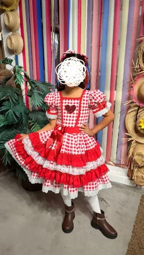Vestido de festa junina - Tam 8