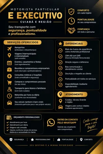 Motorista Particular e Executivo | Cuiabá e Várzea Grande
