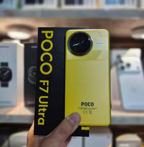 Poco F7 Ultra, 512/16GB RAM, seminovo, amarelo, Snapdragon 8 Elite, c/ caixa e carregador.