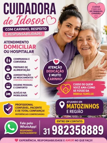 Cuidadora de Idosos em Matozinhos e região