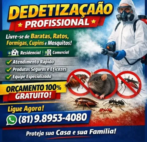 Dedetização, Recife, Jaboatão, Olinda, Paulista e Camaragibe 