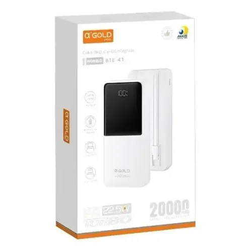 Carregador Portátil Power Bank 20000mah Turbo Pd22,5w Bte41 Agold - Loja Coimbra Entrega