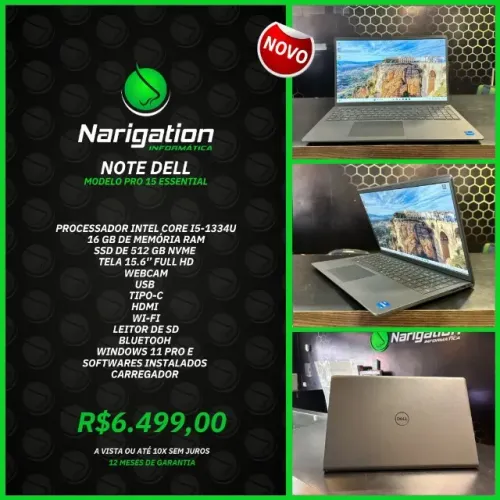 Notebook Dell Pro 15 Essential Intel Core I5 16gb RAM SSD Nvme 512gb