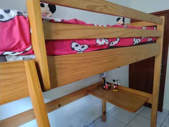 Beliche escrivaninha em madeira Tok stok