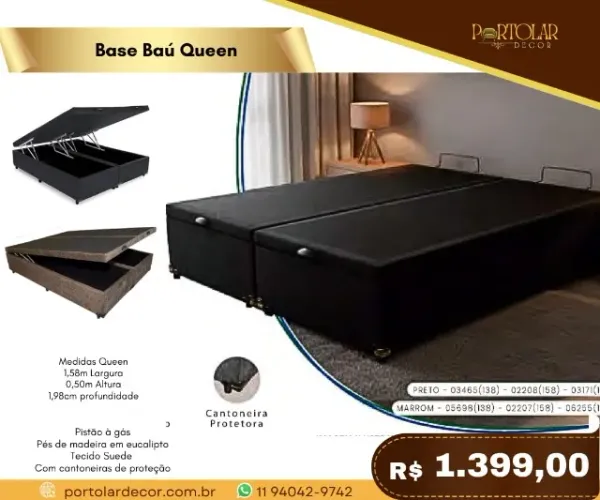 Base baú Queen, a pronta entrega
