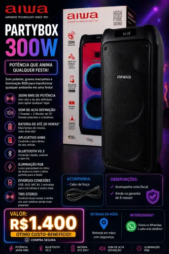 Caixa patybox aiwa 300w